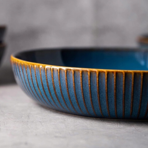 CSYY TALERZ GŁĘBOKI ZESTAW 4 SZTUK CERAMICZNY granatowy duży do zup