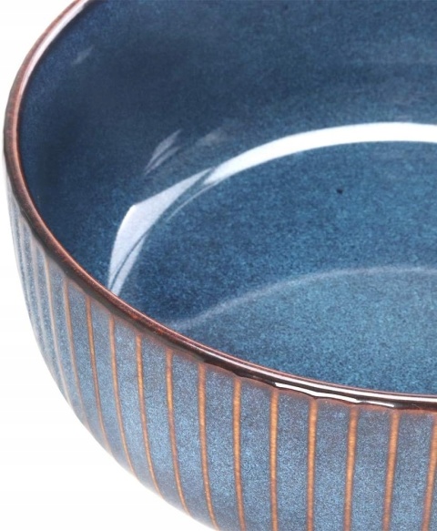 MISKA PORCELANOWA GRANATOWA do sałatek makaronu zup stołowa 21 cm 1800 ml