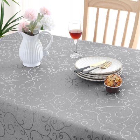 OBRUS SZARY 140 x 100 zestaw 2 sztuk żakardowy wzór elegancki prostokątny