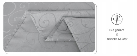 OBRUS SZARY 140 x 100 zestaw 2 sztuk żakardowy wzór elegancki prostokątny