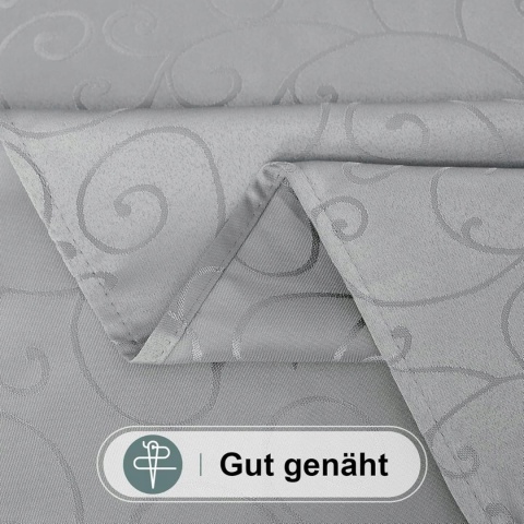OBRUS SZARY 140 x 100 zestaw 2 sztuk żakardowy wzór elegancki prostokątny