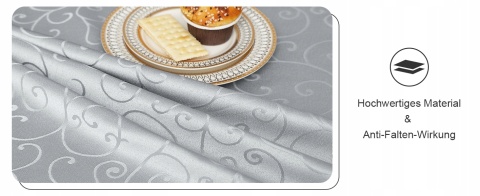 OBRUS SZARY 140 x 100 zestaw 2 sztuk żakardowy wzór elegancki prostokątny