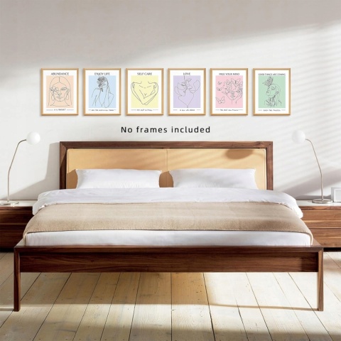 PLAKAT PASTELOWY ZESTAW 6 SZTUK druk na płótnie 20 x25 cm młodzieżowy