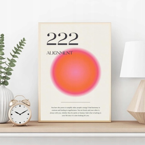 PLAKAT ZESTAW 6 SZTUK druk na płótnie anielskie liczby 20 x25 cm retro