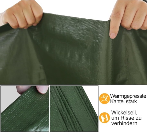 PLANDEKA OCHRONNA PŁACHTA z przelotkami 4x 6M przeciwdeszczowa ogrodowa