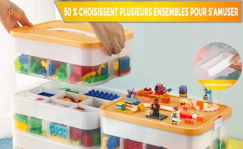 PUDEŁKO POJEMNIK NA LEGO zabawki klocki organizer z przegródkami 3 poziomy