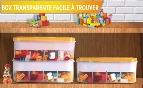 PUDEŁKO POJEMNIK NA LEGO zabawki klocki organizer z przegródkami 3 poziomy
