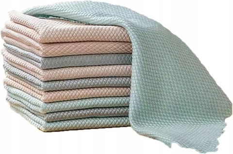 ŚCIERKA ŚCIERECZKI Z MIKROFIBRY ZESTAW 10 SZTUK 25x25 CM WZÓR W ŁUSKĘ RYBY
