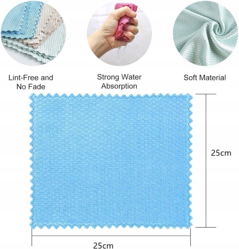 ŚCIERKA ŚCIERECZKI Z MIKROFIBRY ZESTAW 10 SZTUK 25x25 CM WZÓR W ŁUSKĘ RYBY