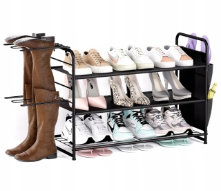 SZAFKA REGAŁ NA BUTY STOJAK organizer 3 poziomy do garderoby metalowy