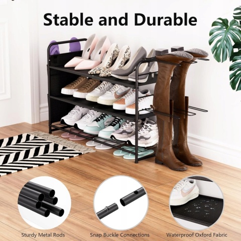 SZAFKA REGAŁ NA BUTY STOJAK organizer 3 poziomy do garderoby metalowy