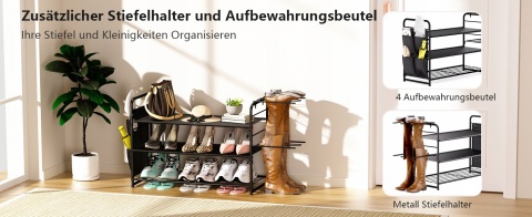 SZAFKA REGAŁ NA BUTY STOJAK organizer 3 poziomy do garderoby metalowy