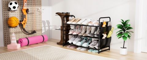 SZAFKA REGAŁ NA BUTY STOJAK organizer 3 poziomy do garderoby metalowy