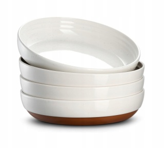 TALERZE GŁĘBOKIE NA ZUPĘ makarony obiadowe zestaw 4 sztuk ceramiczne 22 cm