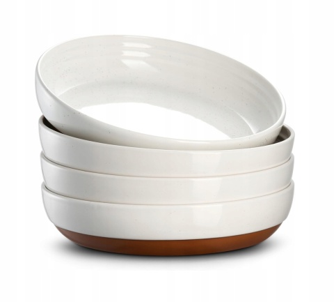 TALERZE GŁĘBOKIE NA ZUPĘ makarony obiadowe zestaw 4 sztuk ceramiczne 22 cm