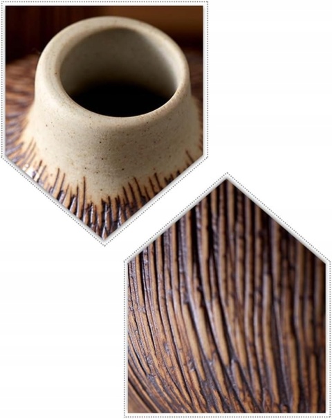 WAZON BOHO CERAMICZNY beżowy butelka na kwiaty wabi sabi 27 cm
