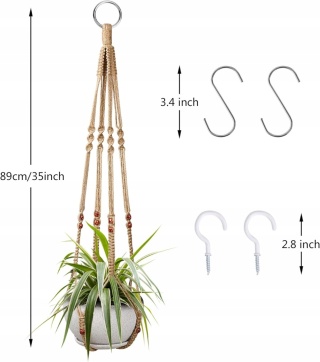 KWIETNIK WISZĄCY MAKRAMA pleciony boho zestaw 2 sztuk na rośliny doniczki