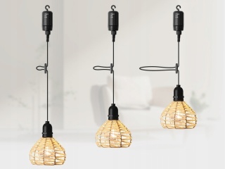 LAMPY WISZĄCE ZESTAW 3 SZTUK ogrodowe zewnętrzne regulacja jasności lampa