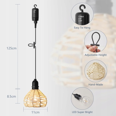 LAMPY WISZĄCE ZESTAW 3 SZTUK ogrodowe zewnętrzne regulacja jasności lampa