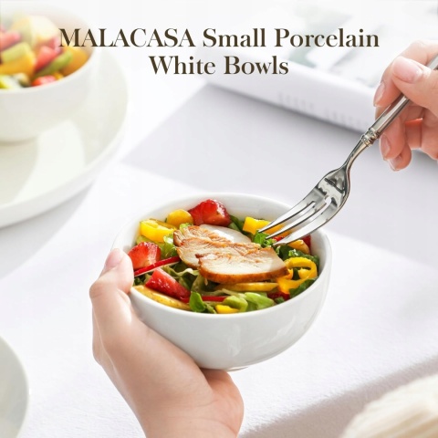 MISECZKI SALATERKI PORCELANOWE BIAŁE komplet 8 sztuk 300 ml miski