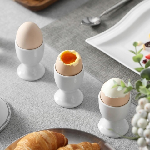 PODSTAWKI NA JAJKA kieliszki białe porcelanowe zestaw 12 sztuk do jajek