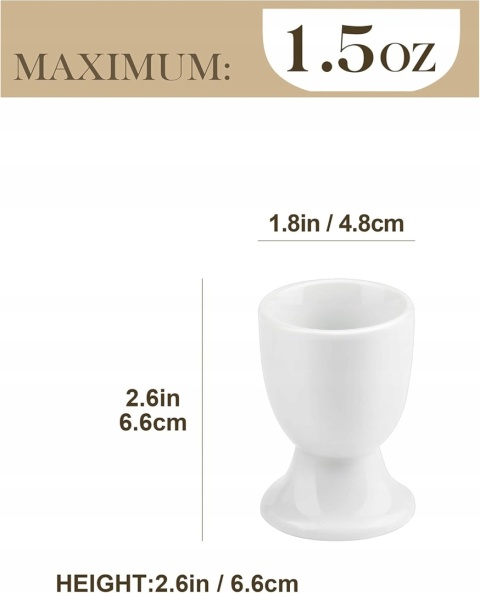 PODSTAWKI NA JAJKA kieliszki białe porcelanowe zestaw 12 sztuk do jajek