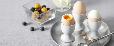 PODSTAWKI NA JAJKA kieliszki białe porcelanowe zestaw 12 sztuk do jajek