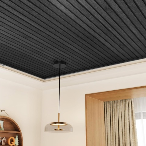 TAPETA ŚCIENNA OKLEINA do mebli samoprzylepna 40x200cm czarne drewno