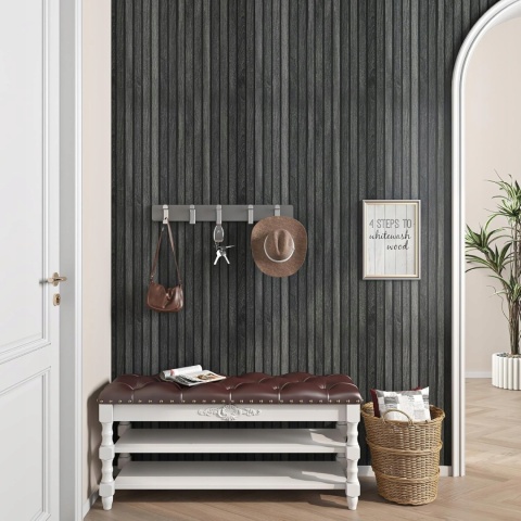 TAPETA ŚCIENNA OKLEINA do mebli samoprzylepna 40x200cm czarne drewno