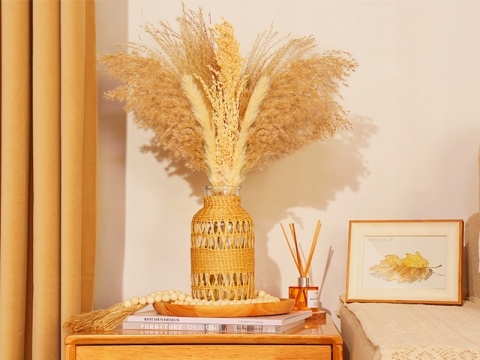 WAZON SZKLANY pleciony rattanowy ZESTAW 2 szt butelka boho rustykalny